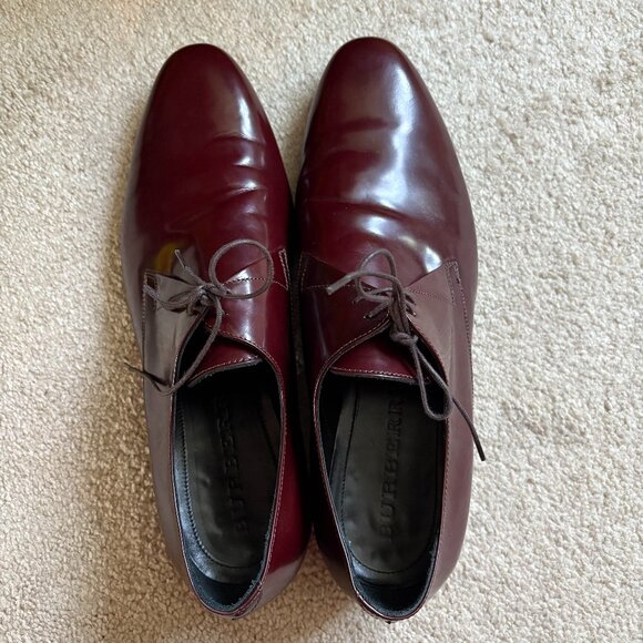 Burberry burgundy derby men\'s dress shoe size 44.5 / 11.5